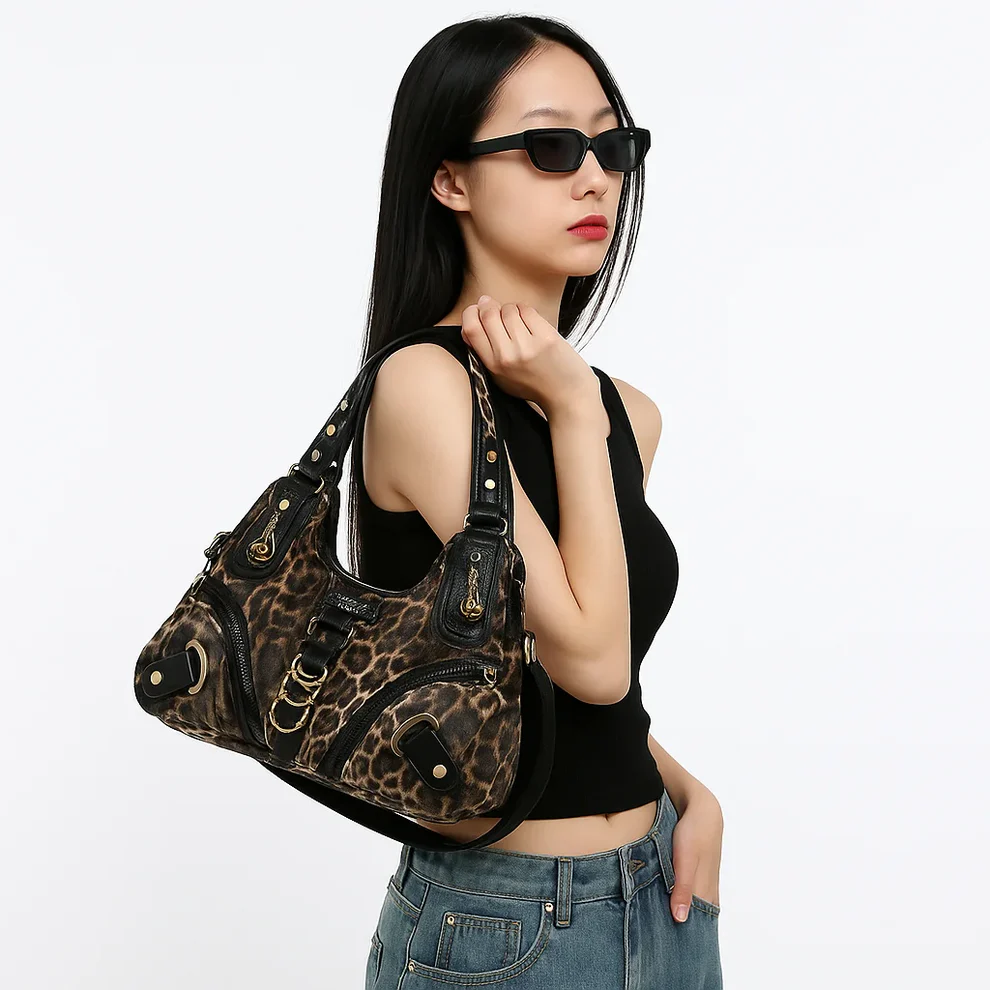 Leopard Y2K Grunge Shoulder Bag – csuisdbdn