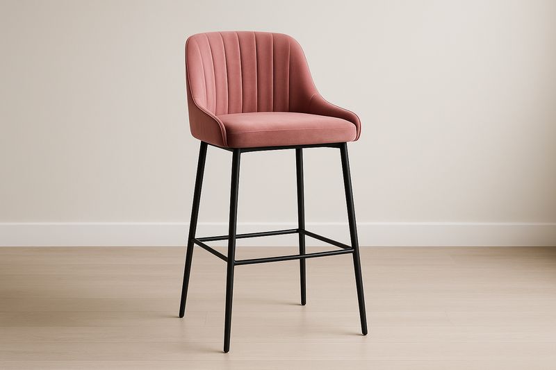 Tabouret de bar en tissu avec pieds en métal 105×50×55 cm