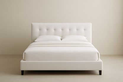 Lit double capitonné Beige