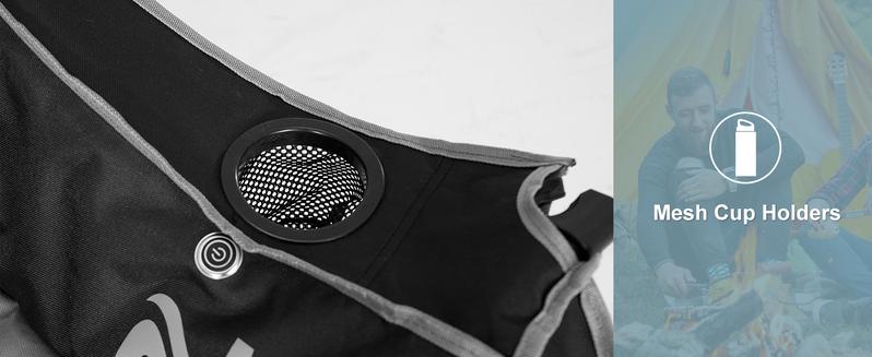 MOPHOTO Heated Double Camping Chair for 2 Person, XXL Oversized Padded Folding Loveseat with 3 Heat Levels, Portable Camping Couch Lawn Chairs for Outdoor Beach