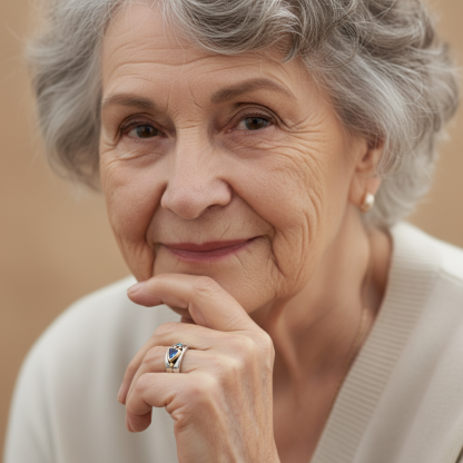 Vintage kék kristálygyűrű