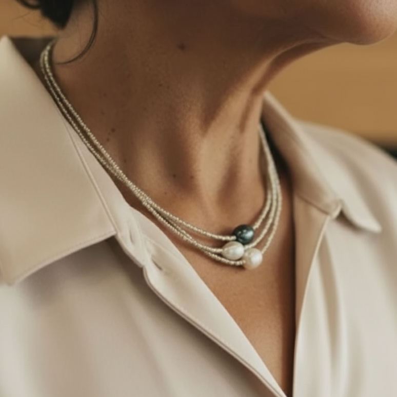 Vintage édesvízi gyöngy nyaklánc