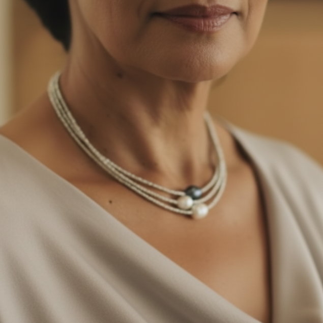 Vintage édesvízi gyöngy nyaklánc