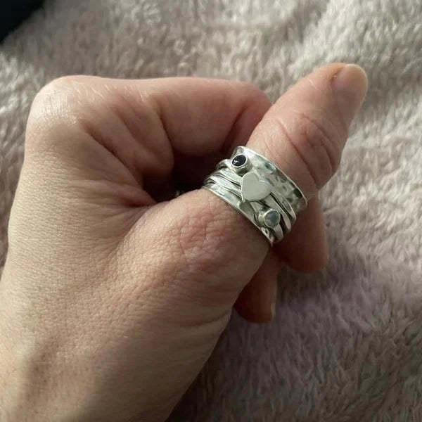 Pörgő szív gyűrű