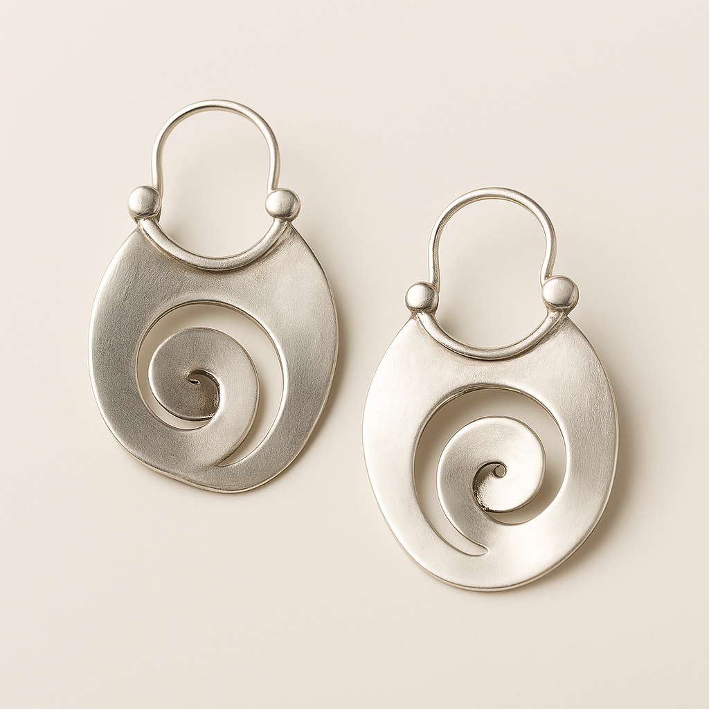 Vintage szabálytalan alakú ezüst fülbevalók