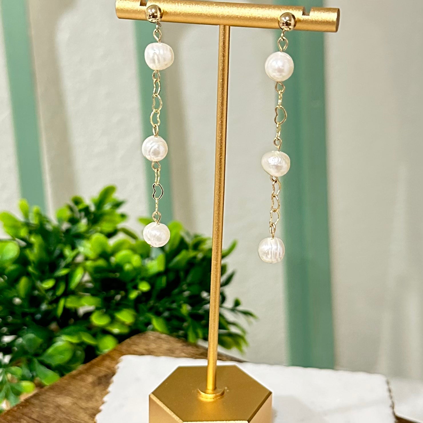 Három kívánság gyöngy függő fülbevalók