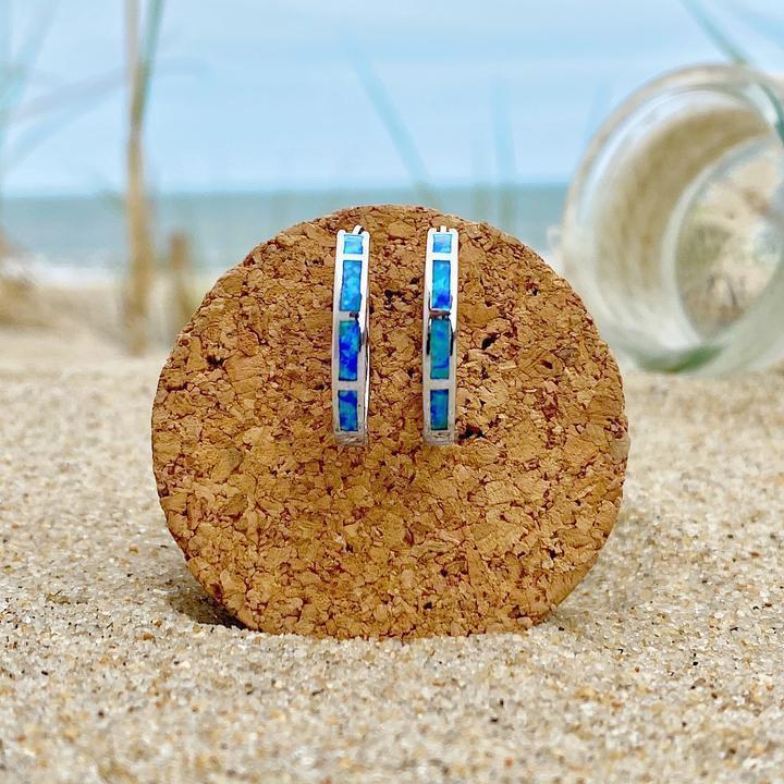 Luxus ezüst és opál óceán ihlette fülbevalók | Fenntartható, óceán ihlette ékszerek