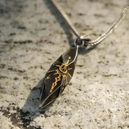 Vintage ezüst napkitörés medál nyaklánc