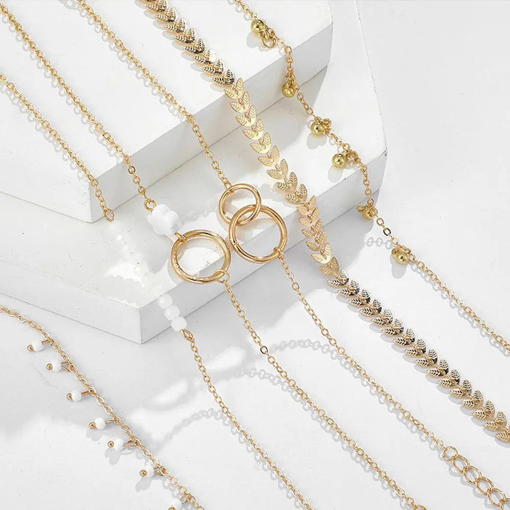 Boho karkötők csomagja aranyban