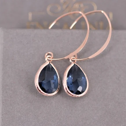 Óceánkék kristály fülbevalók | Fenntartható, óceán ihlette ékszerek