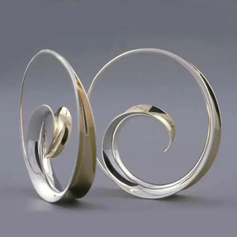 Vintage fülbevalók spirális hullámokkal | Fenntartható, óceán ihlette ékszerek