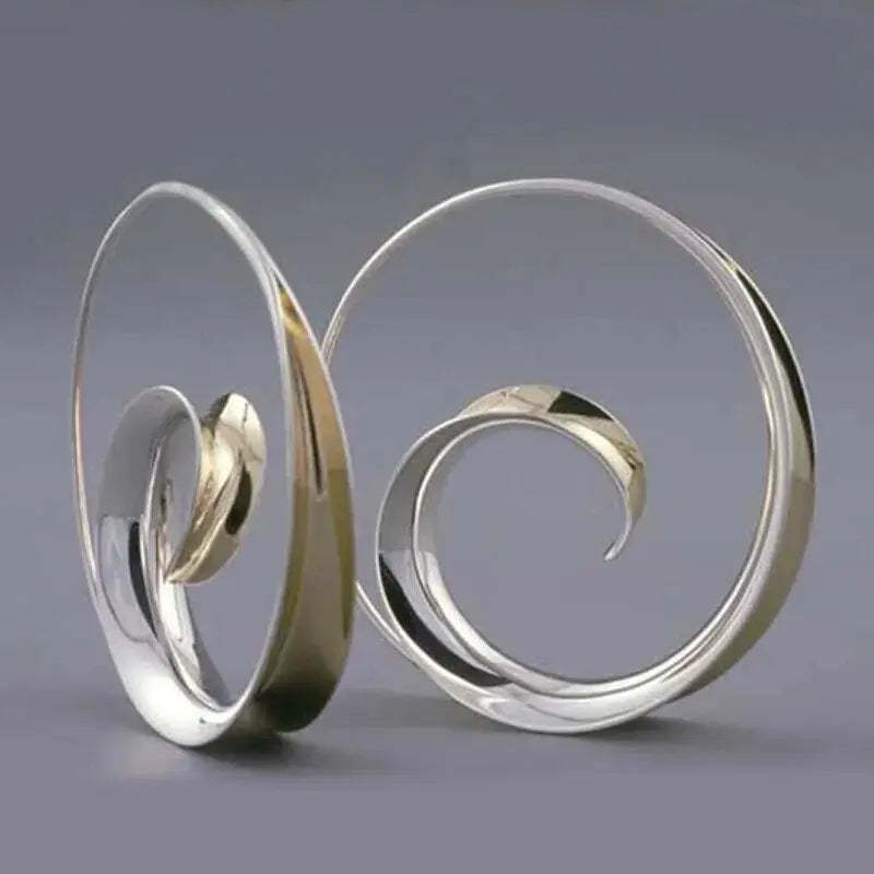 Vintage fülbevalók spirális hullámokkal | Fenntartható, óceán ihlette ékszerek