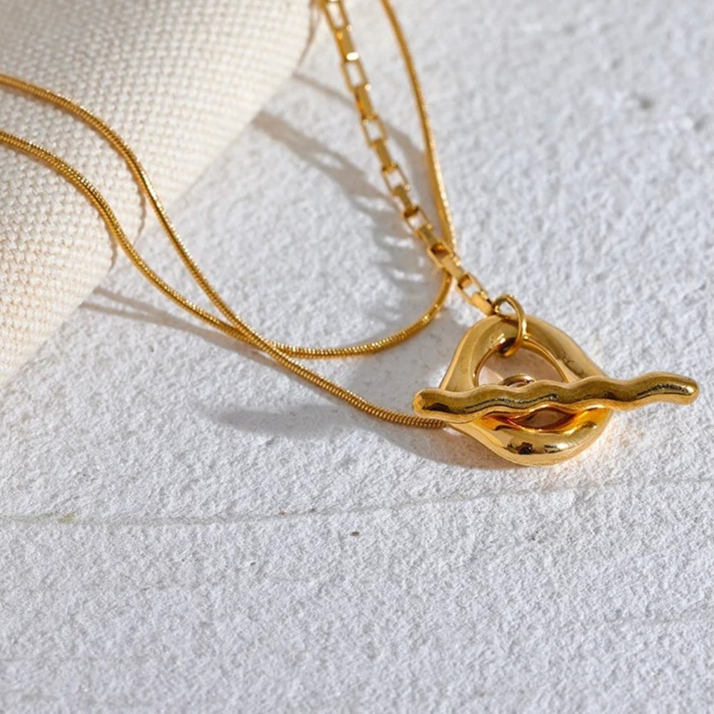 Vintage arany réteges medál nyaklánc