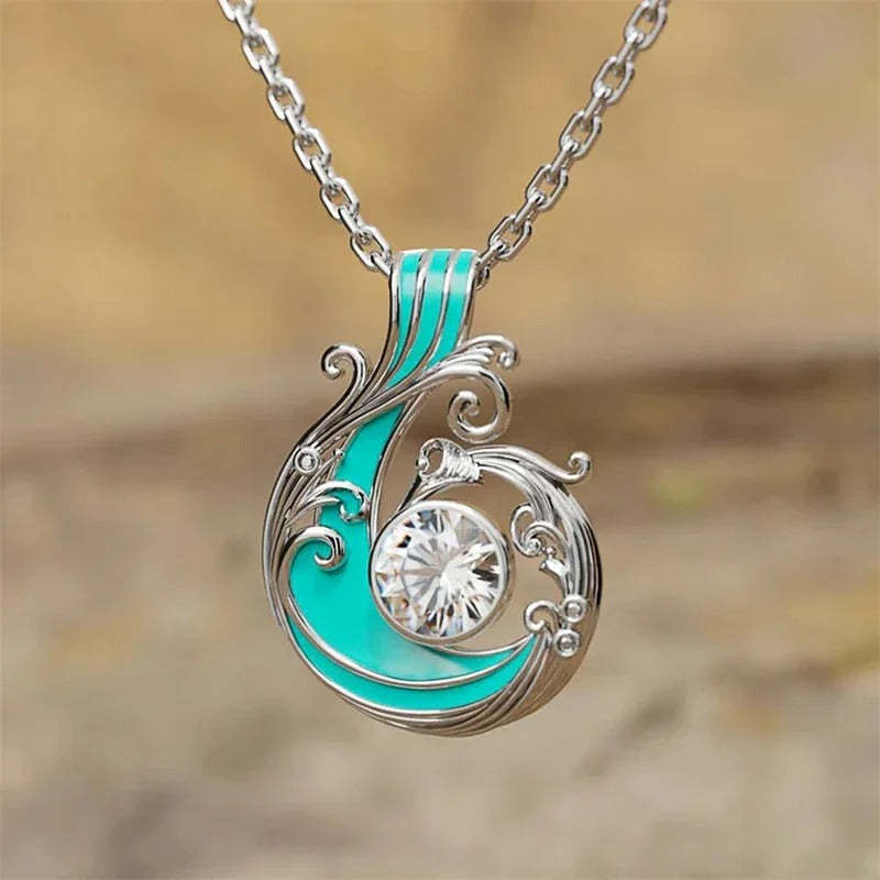 Silver Turquoise Filigree Necklace