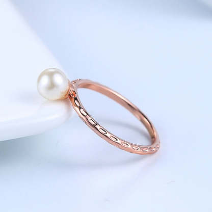 Klasszikus rozéarany gyöngy díszítő gyűrű