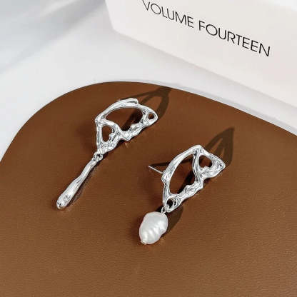 Vintage ezüst absztrakt gyöngy fülbevalók