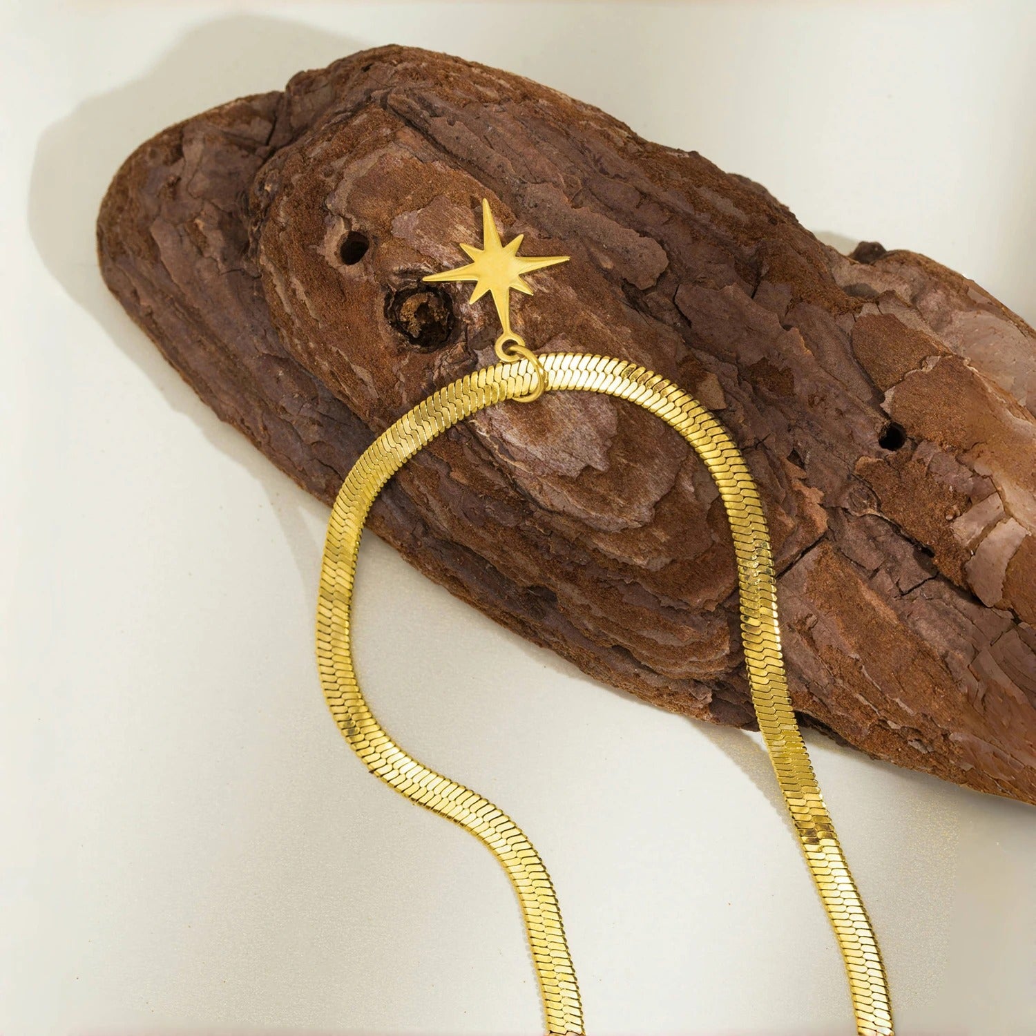 Vintage arany csillag medál nyaklánc