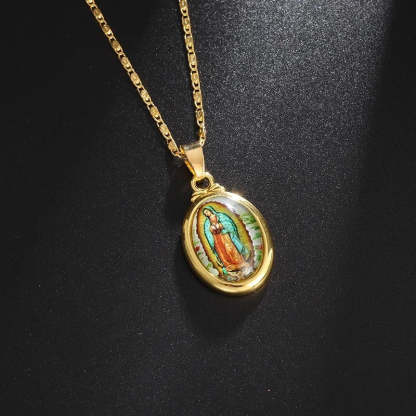 Lelki arany Szűz Mária nyaklánc