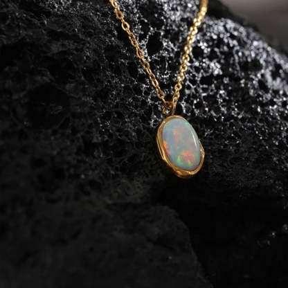 Vintage Világító Opál Kő Nyaklánc