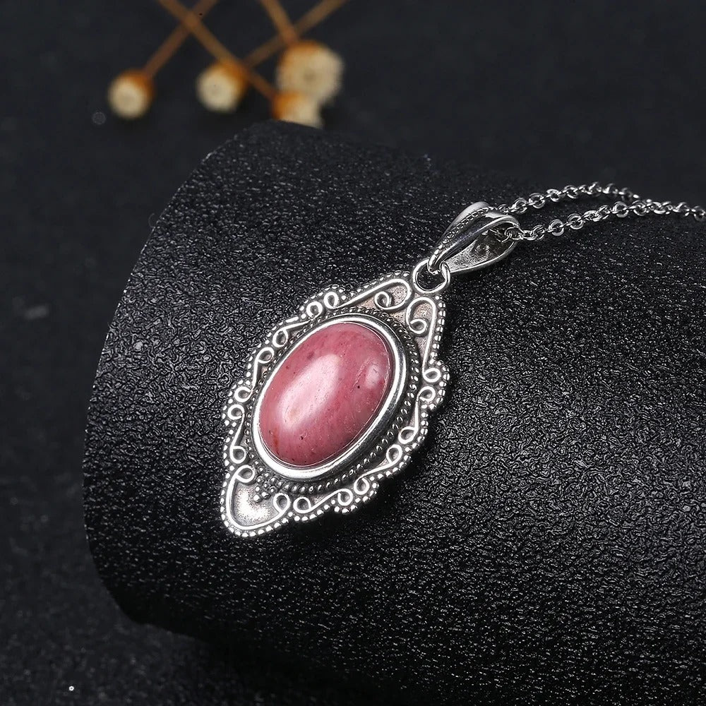 Ezüst díszes drágaköves medál nyaklánc