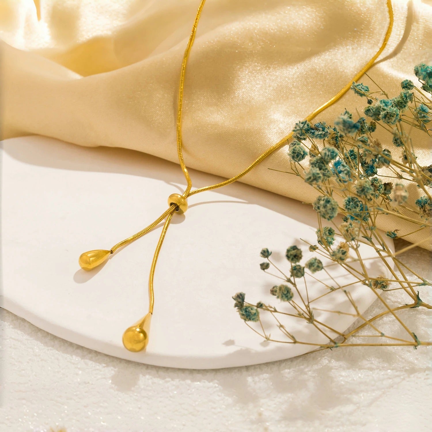 Vintage arany csepp medál nyaklánc