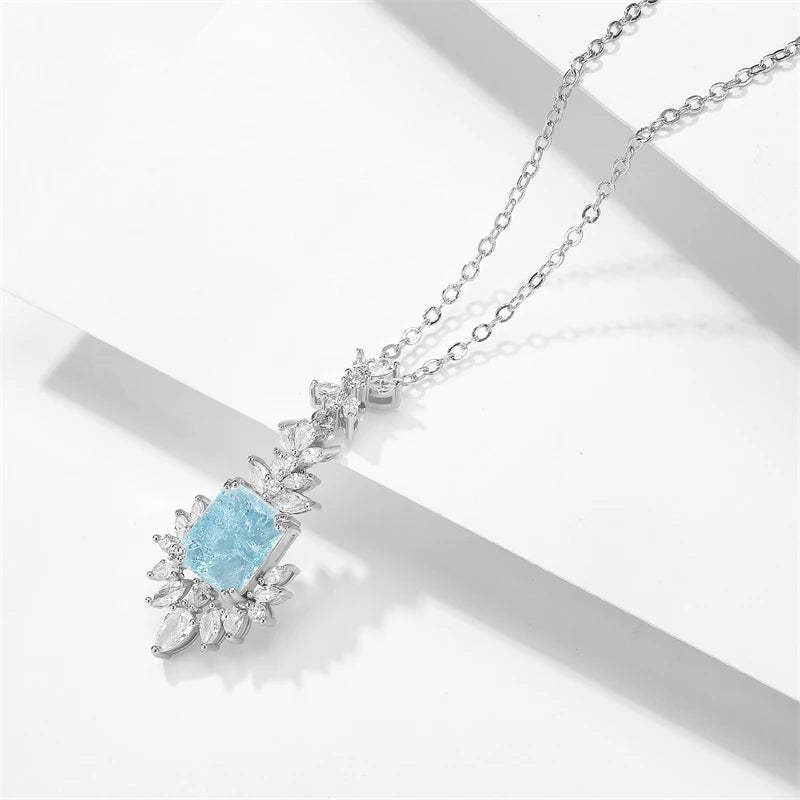 Vintage ezüst kék drágakő nyaklánc