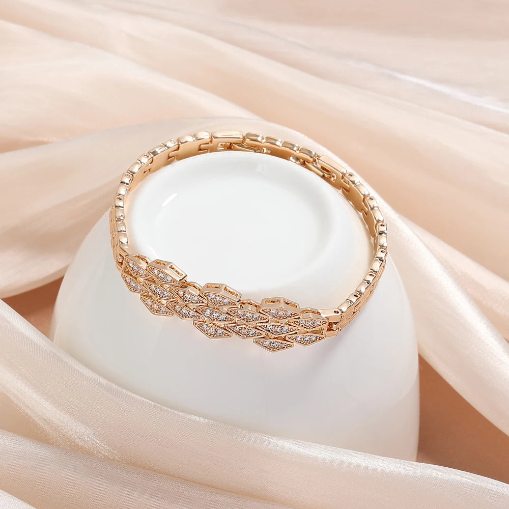 Vintage rozéarany kristály karkötő