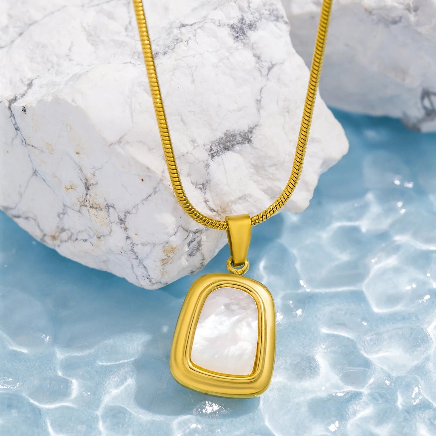 Vintage arany téglalap alakú gyöngy nyaklánc