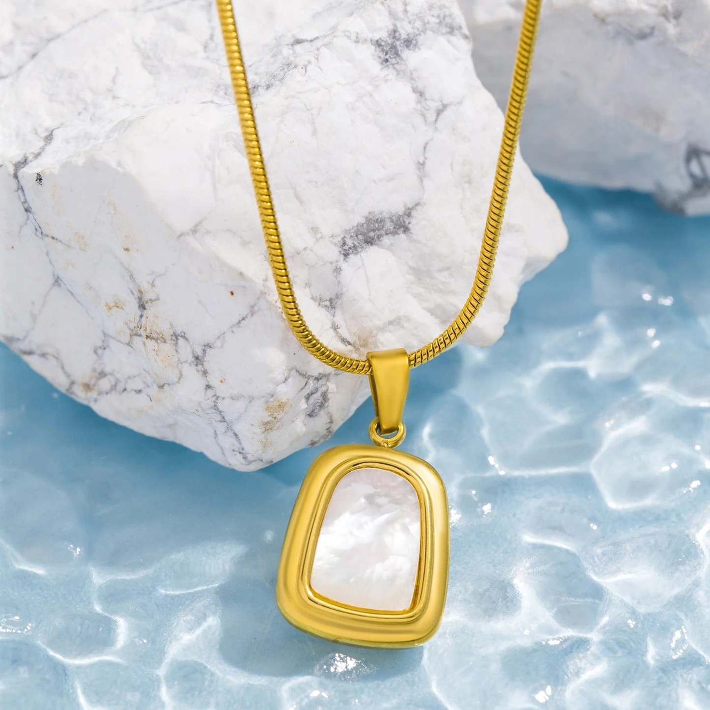 Vintage arany téglalap alakú gyöngy nyaklánc