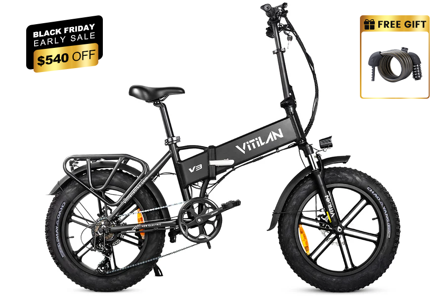 V3 2.0 Folding Fat Tires Adult All Terrain Electric Bike