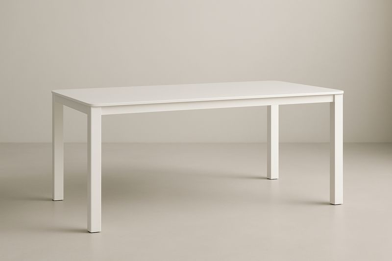 Table rectangulaire en bois aggloméré blanc 180x90x75 cm
