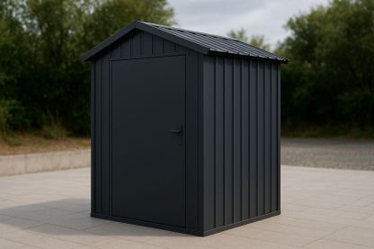 Abri de jardin en métal galvanisé noir 210x130x190 cm