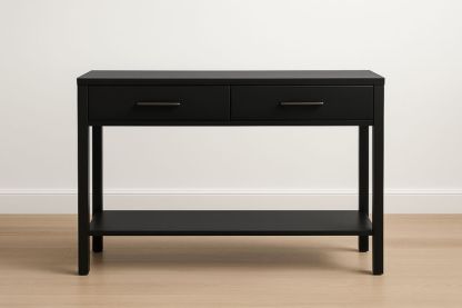 Console en bois MDF noire avec tiroirs 120x40x80 cm