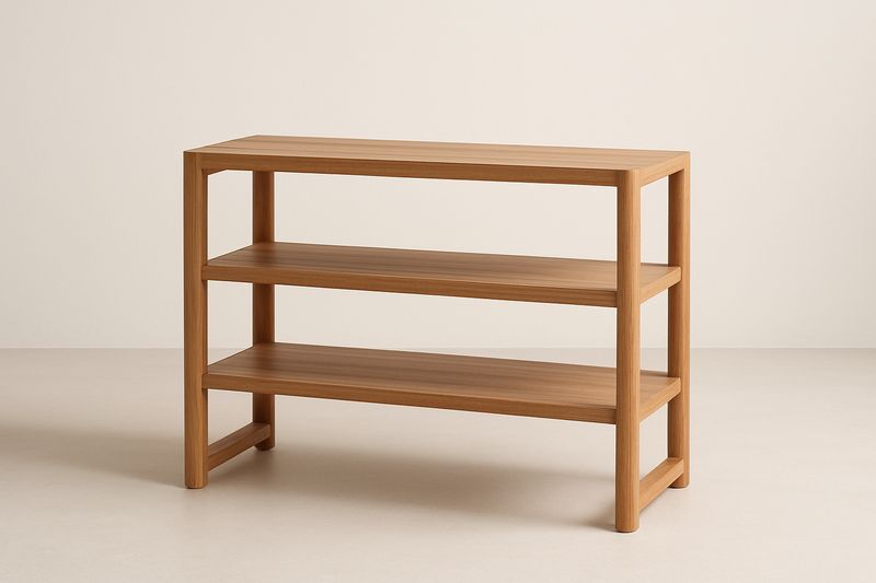 Étagère en Bois de Chêne 3 Niveaux 100x35x80cm