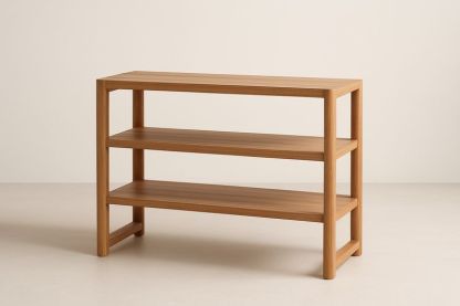 Étagère en Bois de Chêne 3 Niveaux 100x35x80cm