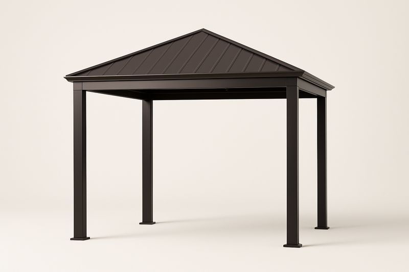 Pavillon de Jardin en Aluminium Brun 3x3m