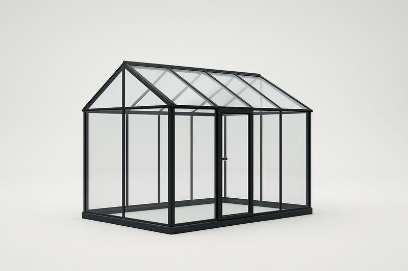 Serre en Aluminium Noir avec Verre Trempé 250x200x210 cm