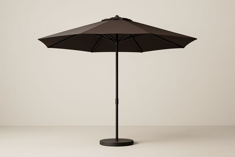 Parasol extérieur 3 m en polyester avec cadre aluminium - Réglable, base incluse