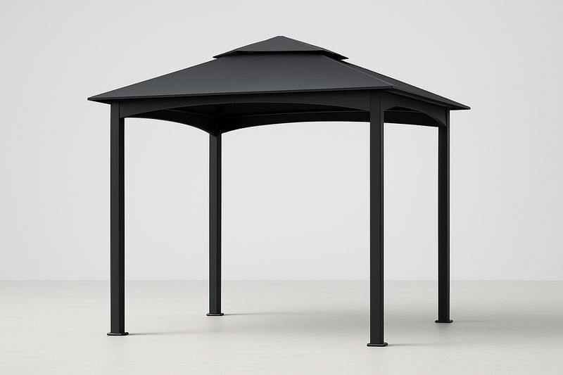 Pavillon de jardin en métal noir 300x300x270 cm