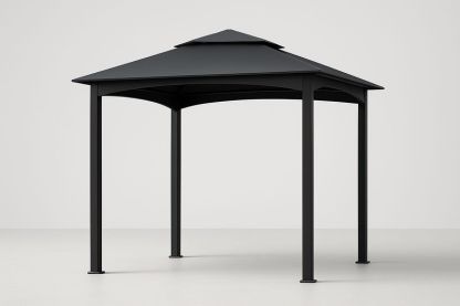 Pavillon de jardin en métal noir 300x300x270 cm