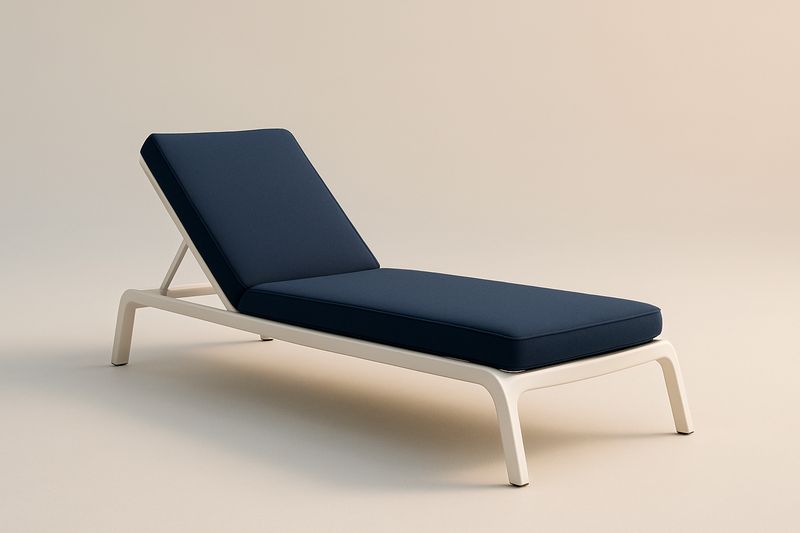 Chaise Longue Aluminium Bleu Marine 190 cm