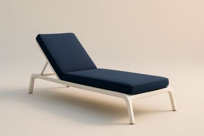Chaise Longue Aluminium Bleu Marine 190 cm