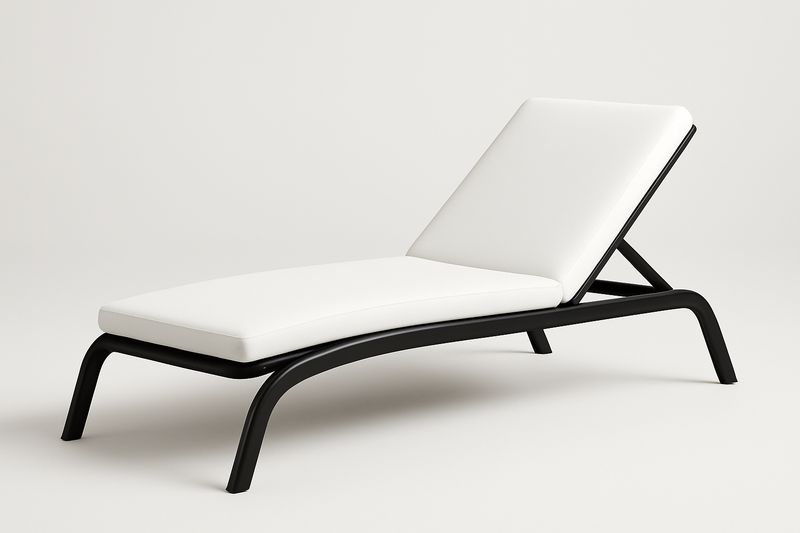 Chaise longue en aluminium blanche avec dossier ajustable, dimensions 90x70x200 cm