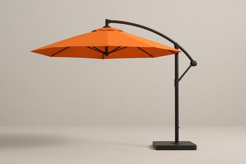 Parasol 3 m en polyester avec structure aluminium et base métal incluse