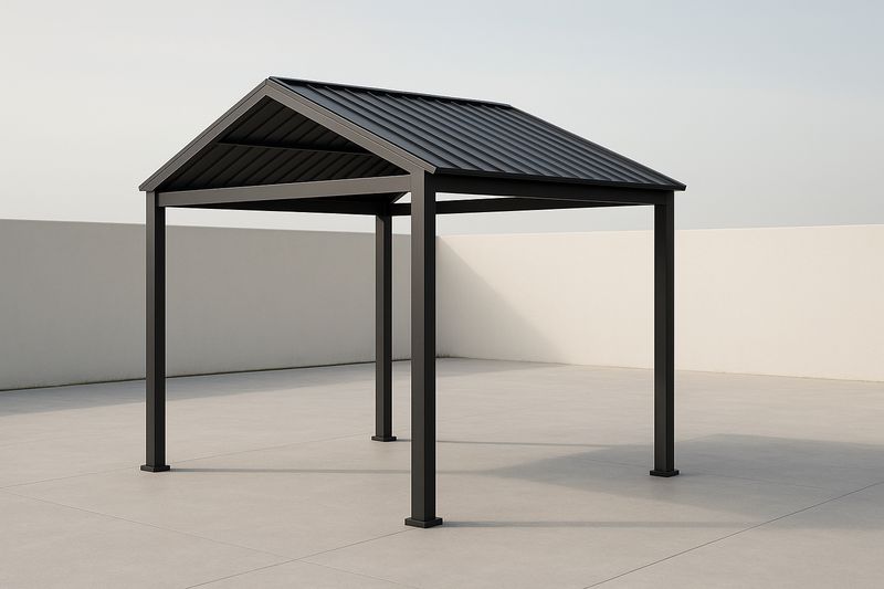 Pavillon en aluminium galvanisé noir 300x300x250 cm