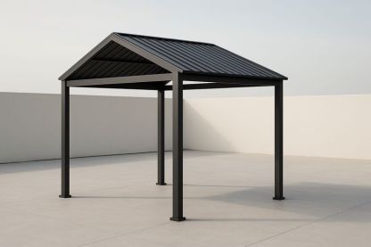 Pavillon en aluminium galvanisé noir 300x300x250 cm