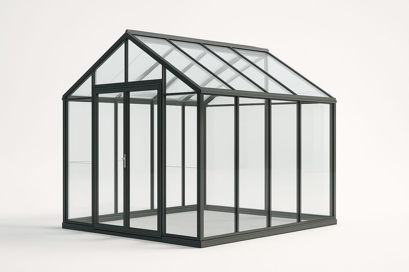 Serre de Jardin Aluminium Verre Trempé Noir 300x300x250cm