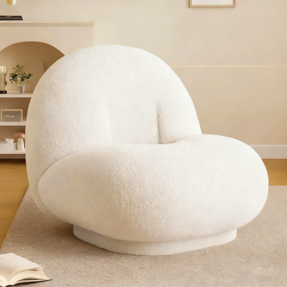 Modern Chair – Cozy Curved Lounge Seat, Minimalist Accent Armchair for Living Room