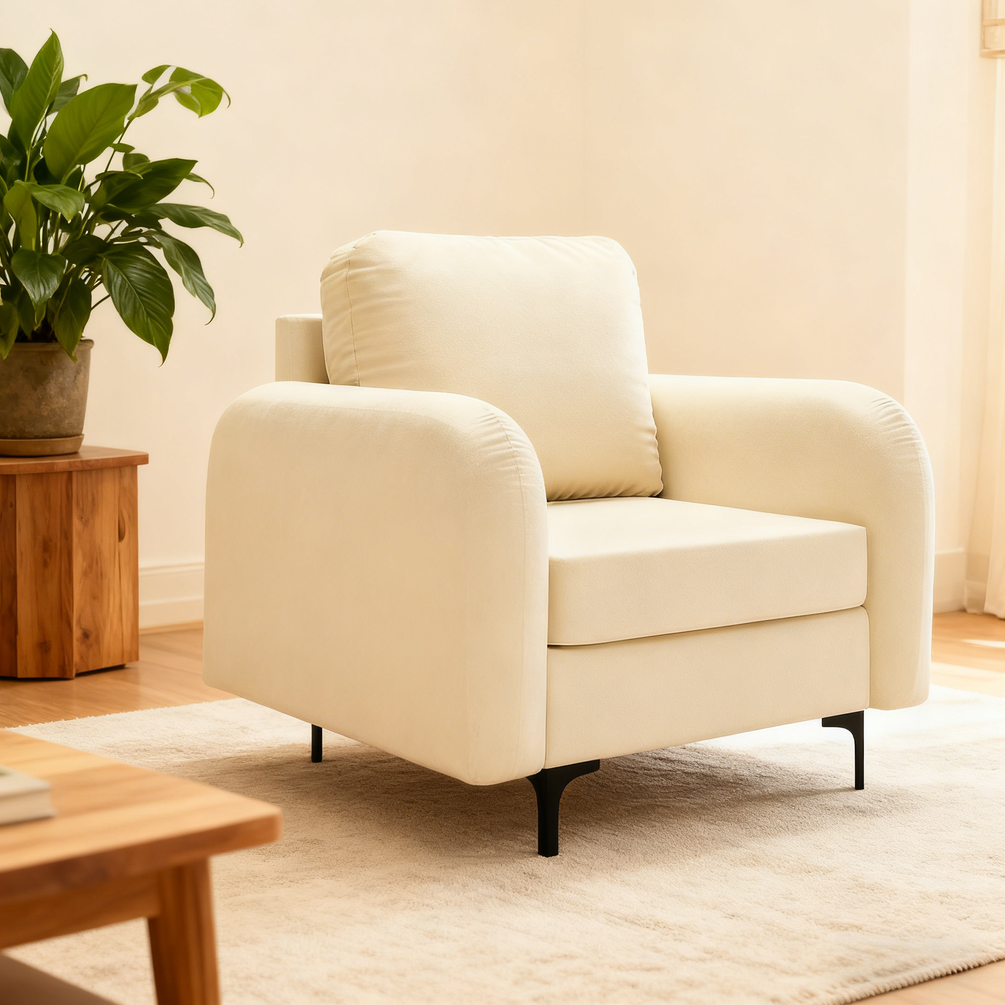 Fauteuil avec choix de couleur de revêtement – Confortable et design | Grand choix de tissus | Fabriqué à la main en Europe