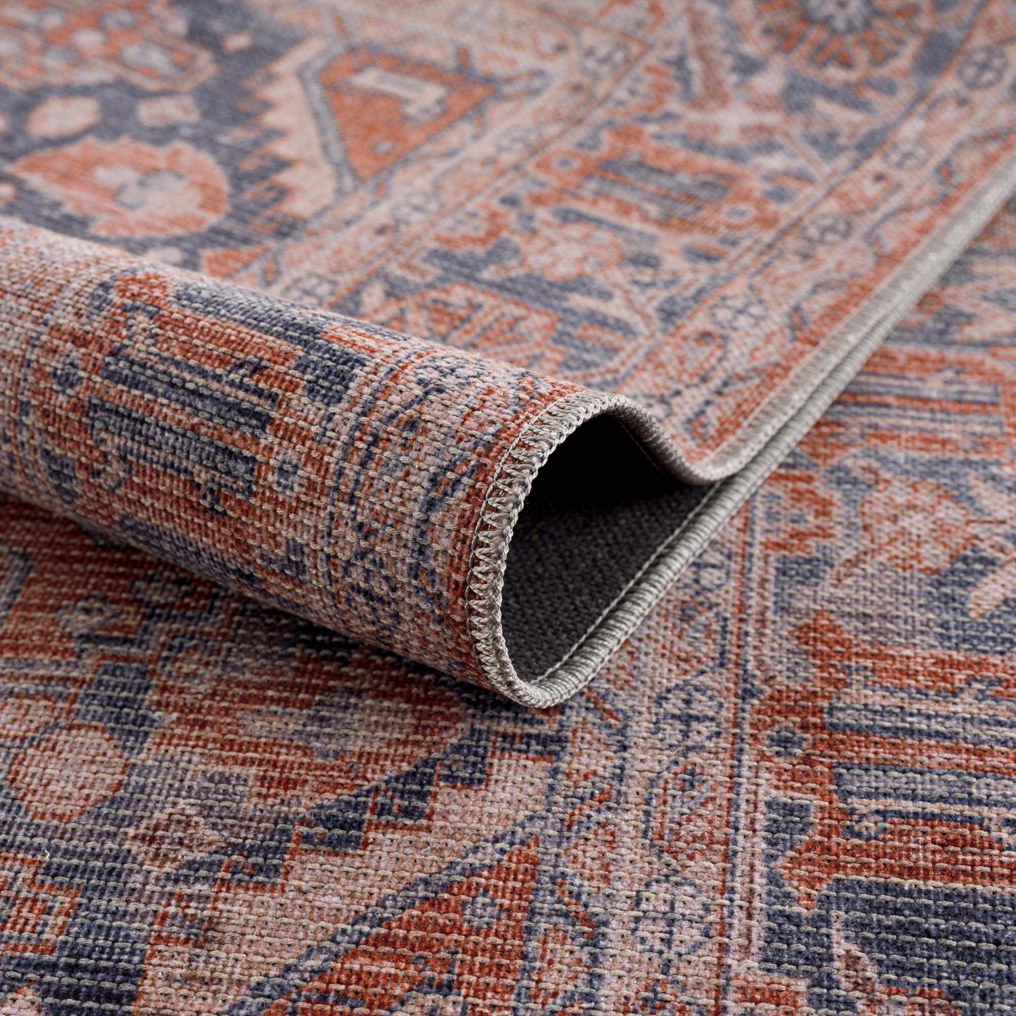 Tapis Taber de style persan orange brûlé